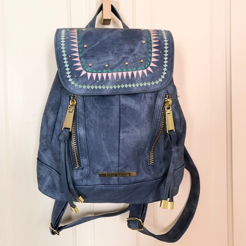 Faux leather/waxed denim Steve Madden backpack